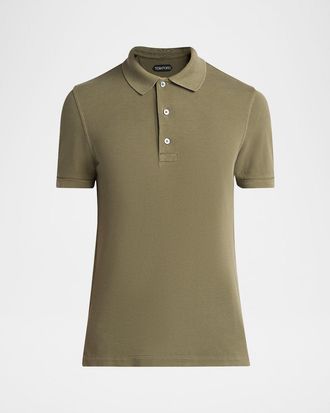 Tom Ford Mens Lyocell Pique Polo Shirt