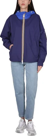 K-Way Hooded Nylon Jacket - Blue