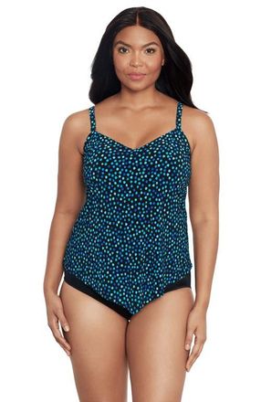 Trimshaper Hank Handkerchief Plus Size Tankini Swimsuit Top in Funfetti at Nordstrom, Size 14