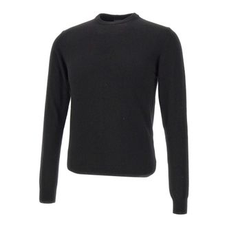 Colmar Round-neck Knitwear, male, Black, Size: 2XL Cashmere-blend Stockinette Pullover