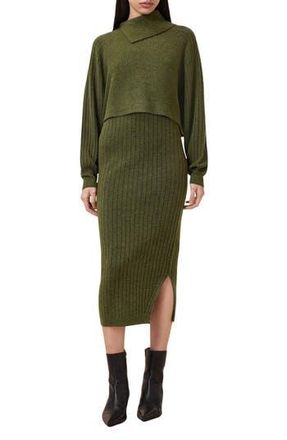 AllSaints Margetta Long Sleeve Sweater & Dress Set in Moss Green at Nordstrom Rack, Size Medium