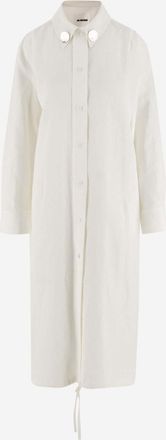 Jil Sander White Collar Long Sleeve Dress