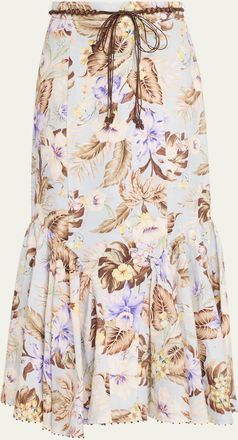 Zimmermann Coco Fit-&-Flare Midi Skirt