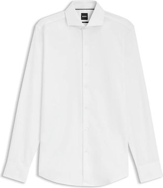 HUGO BOSS Oxford Shirt - Heren - Zakelijke Overhemden - Wit - 3XL - Katoen - Overhemden