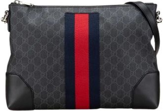Gucci Pre-owned Cross Body Bags, female, Black, Size: ONE SIZE Pre-owned Canvas Shoulder Bag