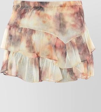 Isabel Marant jocadia shorts tie dye sheer layers ruffles