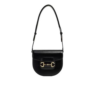 Gucci Black Leather Mini Gucci Horsebit 1955 Shoulder Bag