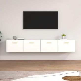 vidaXL Vidaxl - Armarios De Pared 2 Uds Contrachapada Blanco 100x36,5x35 Cm