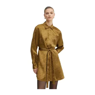 Pinko Pinko, Dames, Jurken, Geel, Maat: M Poliester