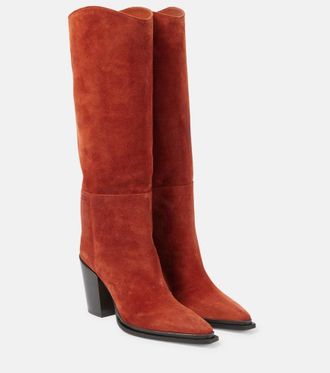 Jimmy Choo London Cece 80 suede knee-high boots