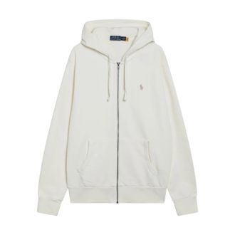 Polo Ralph Lauren Zip-throughs, male, Beige, Size: XL Long Sleeve Sweatshirt
