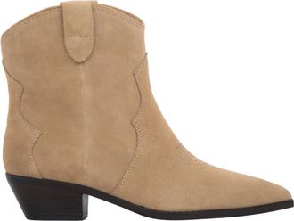 Estro & Luminara Lage Cowboylaarzen - Dames - Cowboylaarzen - Beige - 40 EU - Leer - Schoenen