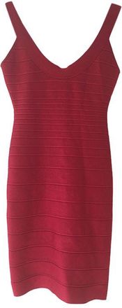 H&eacute;rve L&eacute;ger Red stretch knit Sydney bandage dress Size M