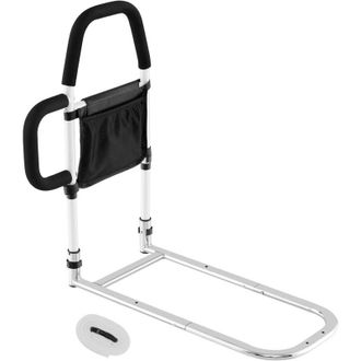 Costway Costway - Sponda Letto per Anziani, Sponda Letto Anticaduta per Anziani con Doppia Impugnatura, Tasca Staccabile e Cinghia di Fissaggio, Sponda per