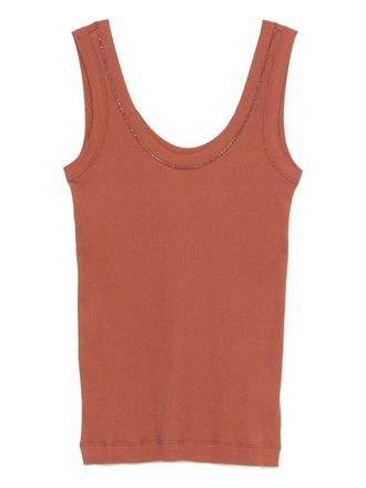 Brunello Cucinelli ribbed tank top - Oranje