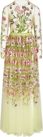 Giambattista Valli Abito con ricamo a fiori - Verde