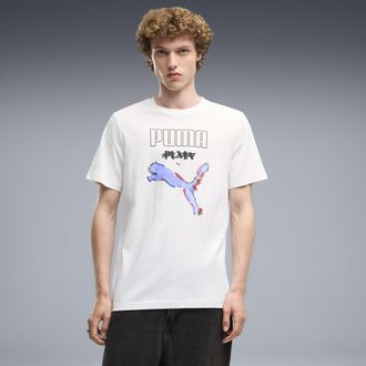 Puma T-shirt con grafica PUMA Cyber da uomo, Abbigliamento, Bianco, XXL