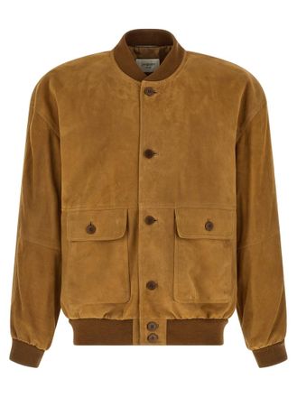 Saint Laurent Brown Solid Bomber Jackets