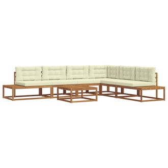 vidaXL Conjunto De Sof&aacute;s De Exterior Natural Y Crema Vidaxl
