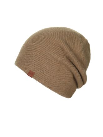 Bickley+Mitchell Bickley & Mitchell Womens Fine Rib Slouchy Beanie Hat, Beige, One Size