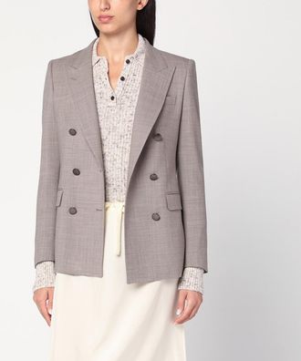 Tagliatore Beige Double Breasted Jacket In Wool Blend