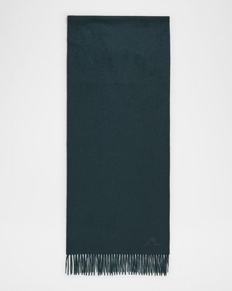 Loro Piana Embroidered Logo Cashmere Scarf