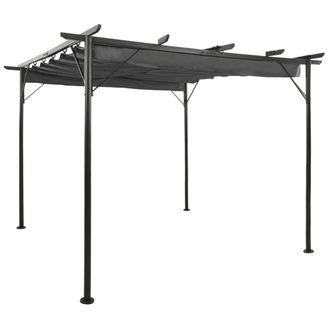 Berkfield Home Pergola with Retractable Roof Anthracite 3x3 m Steel 180 g/m &sup2; in Black
