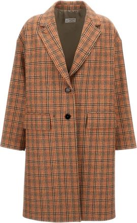 Alberto Biani Jassen, Dames, Oranje, M, Wol, Enkelrijige Jas