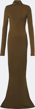 MUGLER Wool-blend jersey polo dress