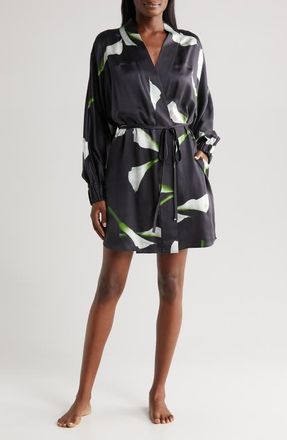 Lunya Washable Silk Robe in Floating Lily Large at Nordstrom, Size X-Small