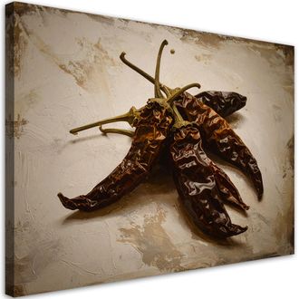 Feeby Cuadro Sobre Lienzo, Pimientos Vintage, 120x80