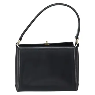 Gucci Vintage Leather Black Leather Handbag (Pre-Owned)