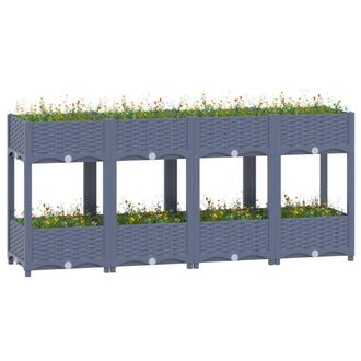 Berkfield Home Raised Bed 160x40x71 cm Polypropylene in Grey | Size: 160 x 40 x 71 cm