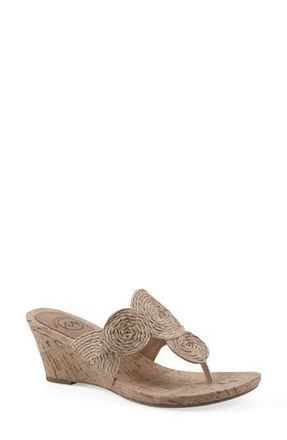 White Mountain Affogato Wedge Sandal in Sand/Smooth at Nordstrom Rack, Size 7.5