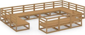 vidaXL 13 Piece Garden Lounge Set Solid Pinewood Vidaxl