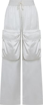 Off-white Duchesse Cargo Broek - Dames - Wijde Broeken - Wit - S - Katoen - Broeken