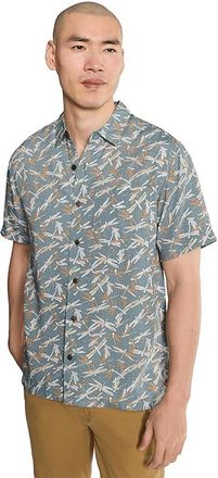 Royal Robbins Camino Pucker Short Sleeve Mens Jacket Orion Blue Dragonfly Print : 2XL, Modal/Polyester/Tencel