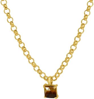Dean Davidson Nomad Stone Pendant Necklace in Tiger Eye/Gold at Nordstrom