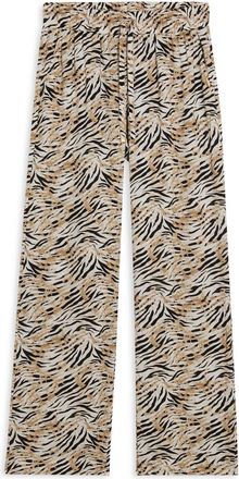 Freddy Pantaloni comfort in viscosa animalier con gamba ampia
