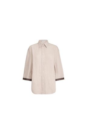 Brunello Cucinelli Linen shirt with dazzling cuffs in Yuta at Nordstrom, Size Xx-Small Eu