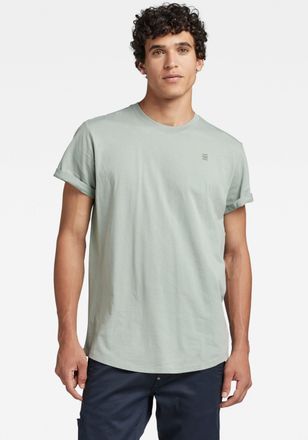 G-Star T-Shirt G-STAR Lash, Herren, Gr. L, gr&uuml;n (iceberg gr&uuml;n), Jersey, Obermaterial: 100% Baumwolle, unifarben, normal h&uuml;ftbedeckend, Rundhals, Umschlagsaum