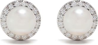 Tasaki 18kt white gold Akoya diamond earrings - unisex - Diamond/18kt White Gold/Akoya Pearl - One Size - Silver