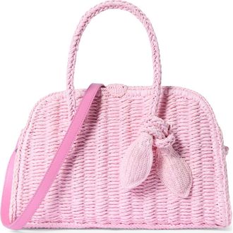 Jacquemus Le Petit Turismo Raffia Bowling Bag in Light Pink 410 at Nordstrom