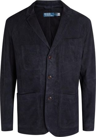 Polo Ralph Lauren Single-breasted Suede Jacket - Navy - XL