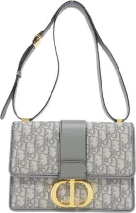 Dior Pre-owned Oblique 30 Montaigne Canvas Shoulder Bag - - Pre-owned - Donna - Grigio - ONE SIZE