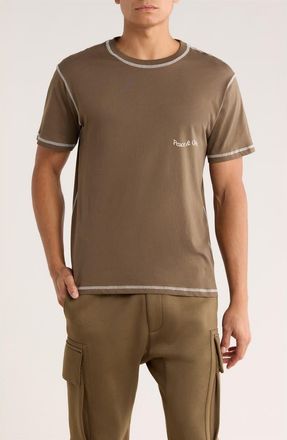 Museum of Peace and Quiet Wordmark Reverse Stitch Logo Graphic T-Shirt in Brown at Nordstrom, Size X-Small