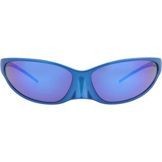Balenciaga 70mm Wraparound Sunglasses in Blue Blue Blue at Nordstrom Rack