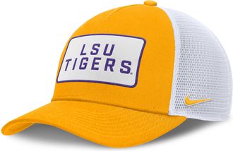 Nike LSU On-Field Rise Nike Mens Nike Mens College Trucker Adjustable Hat in White | NC9719NLLSN-EST