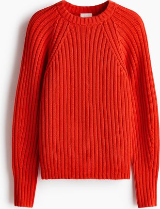 H&M Pullover in Rippstrick - Red