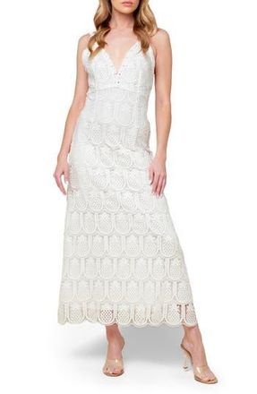 Flying Tomato Pineapple Lace Maxi Dress in Off White at Nordstrom Rack, Size Medium